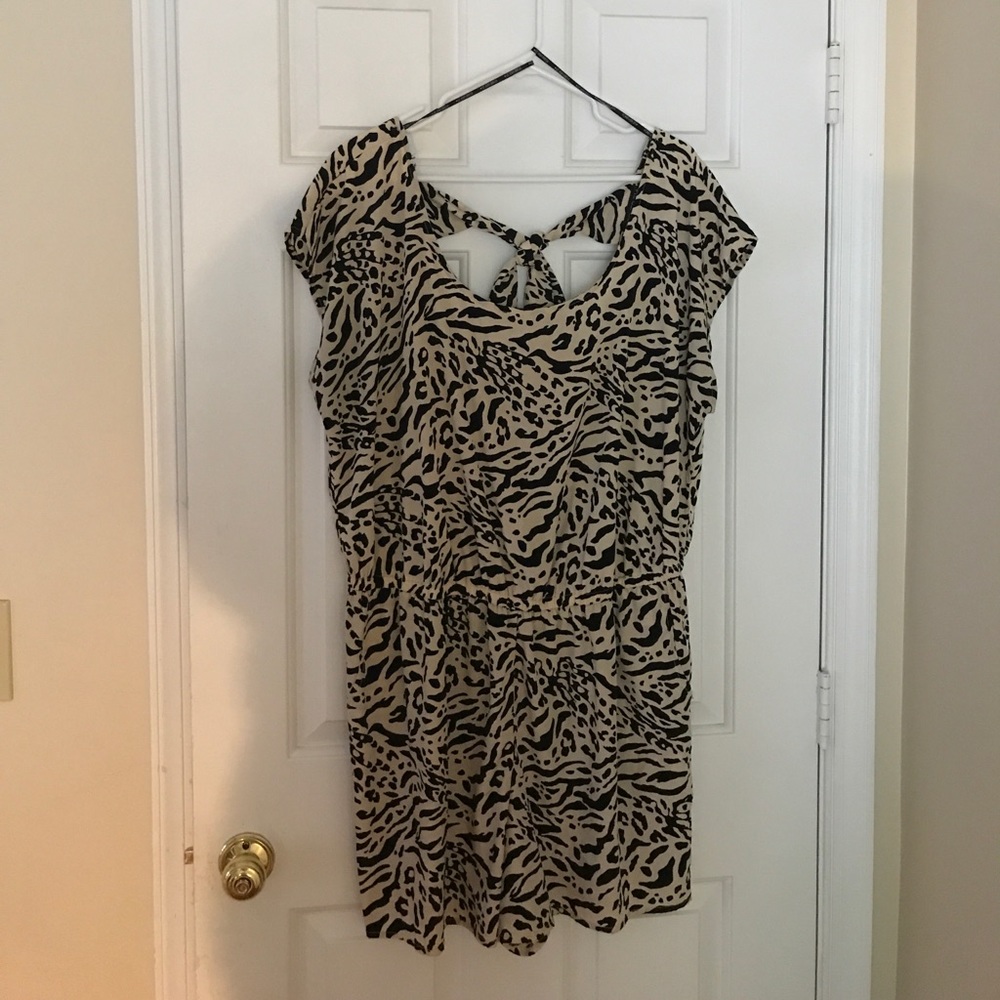 Animal print short romper
