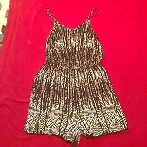 Black and white tribal romper