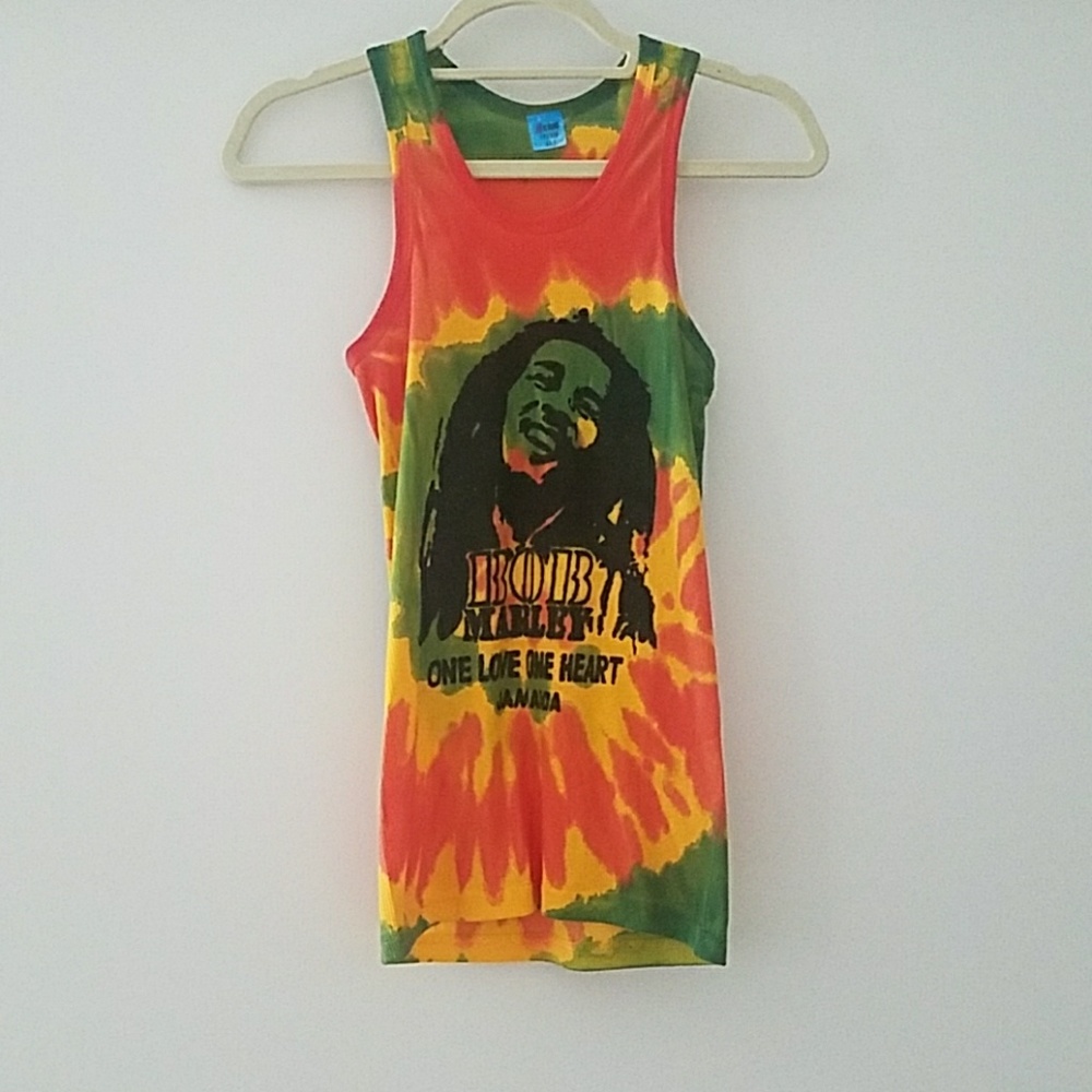 Bob Marley one love one heart Jamaica tie dye tank