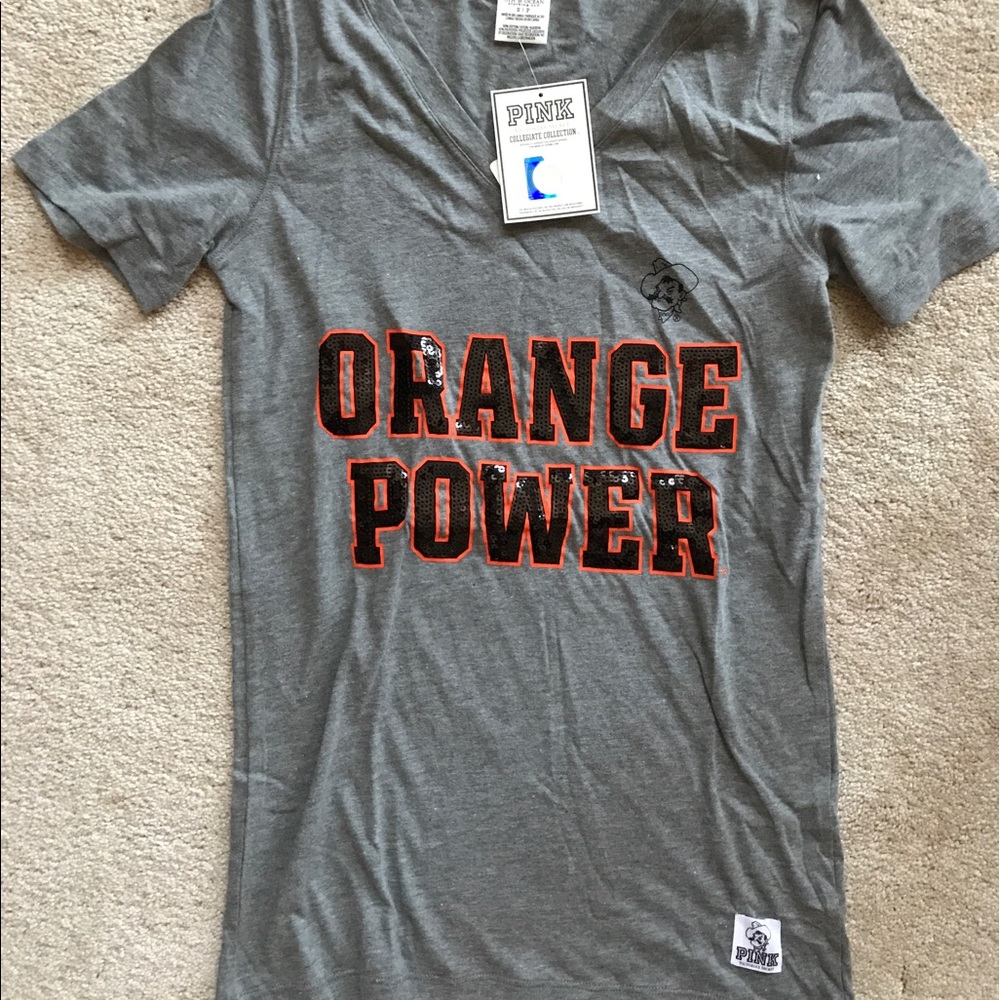 VS PINK BLING OKLAHOMA STATE UNIVERSITY SHORT SLEEVE TEE RARE 2016 COLLECTION
