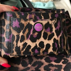 Leopard print Coach credit card wallet