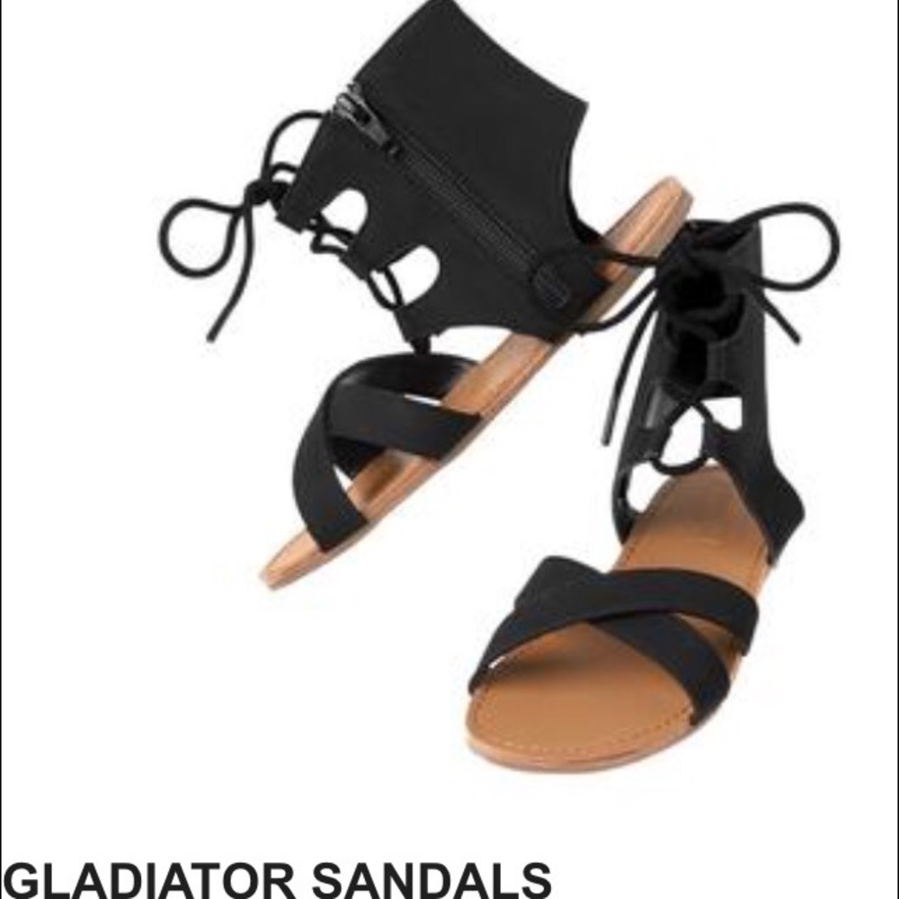 Black Gladiator Sandals Size 3