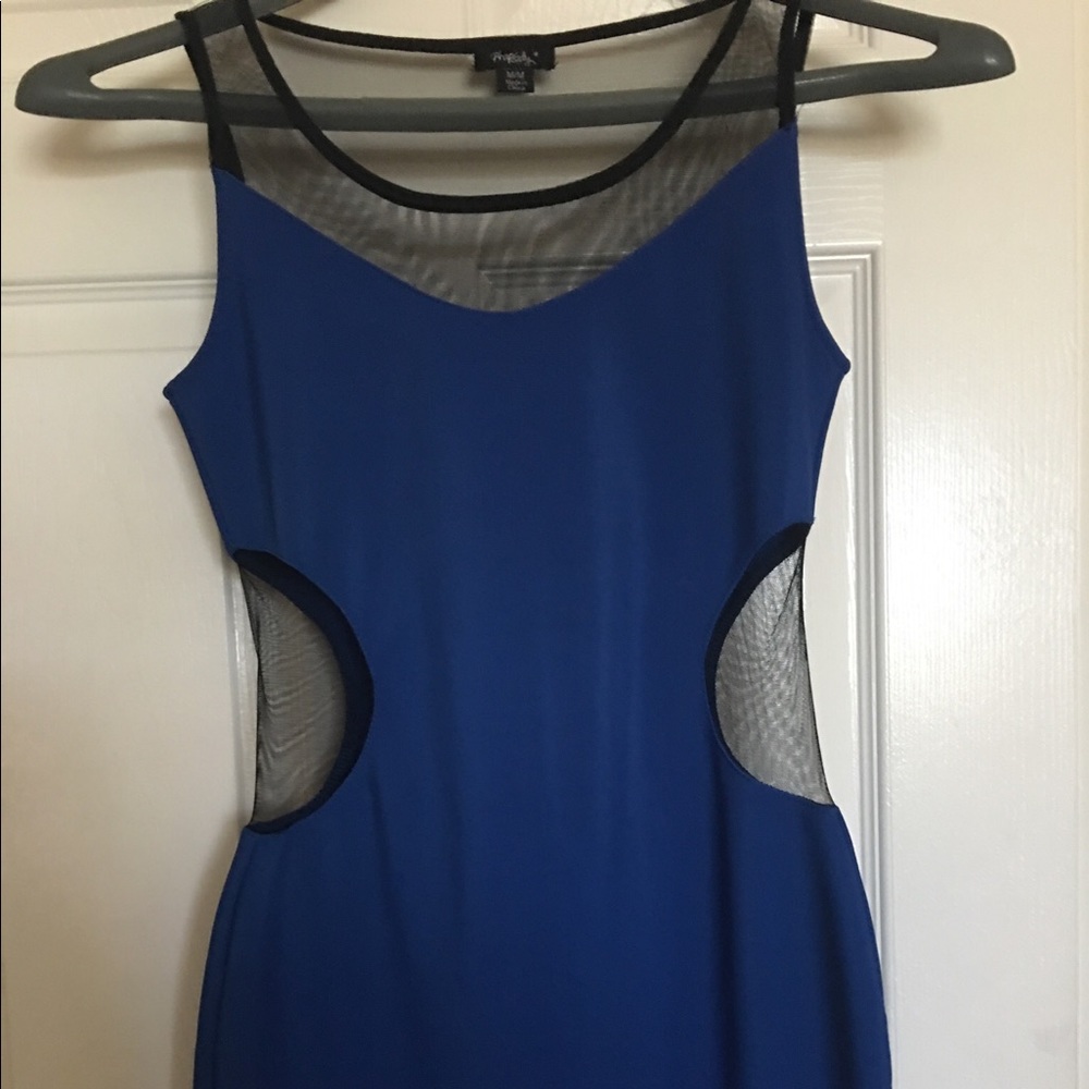 Sexy mesh slit dress