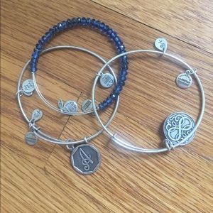 Alex and ani sapphire bracelet set