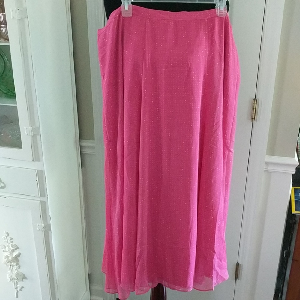 Gorgeous Pink Dot Godet Skirt
