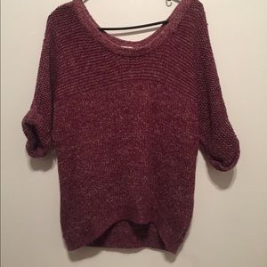 3/4 length sleeves dark purple shirt