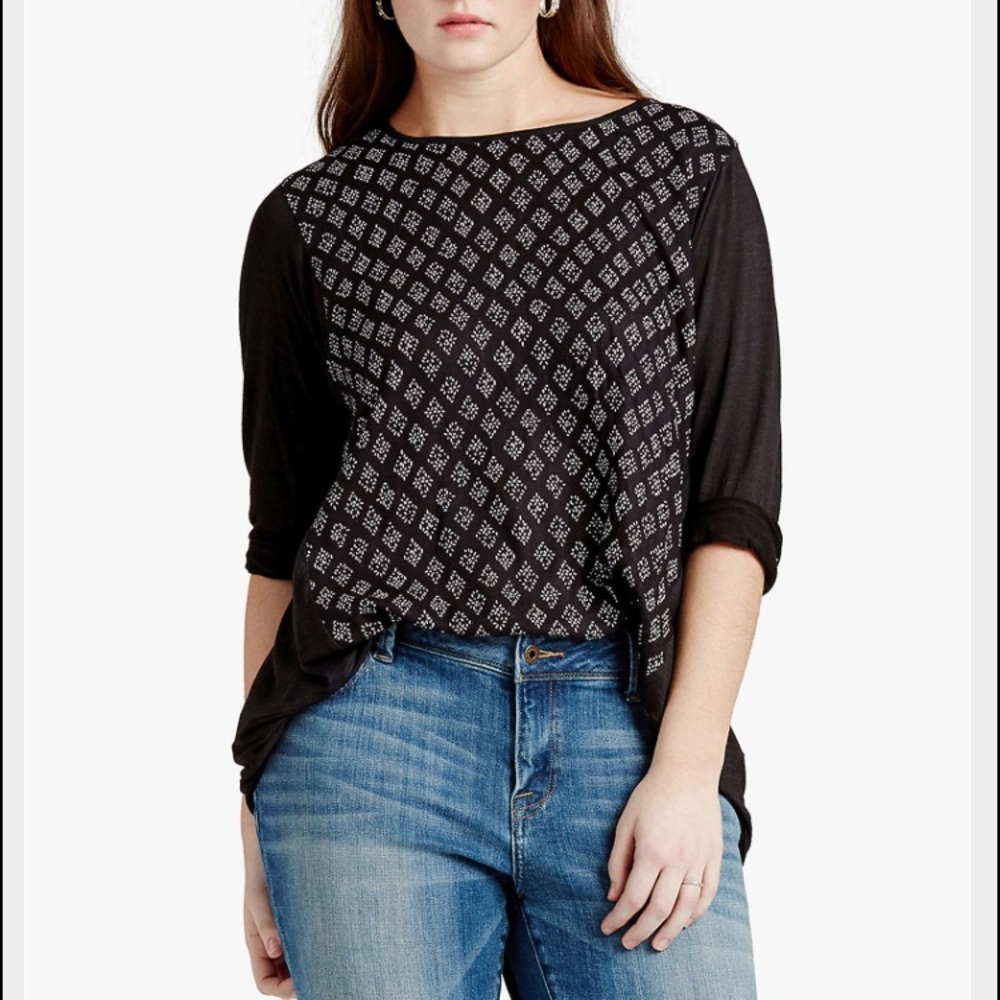 Lucky Brand Woodblock Top