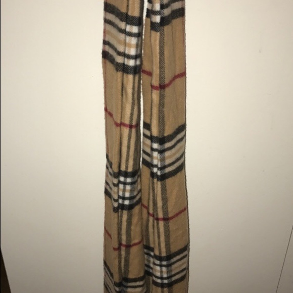 beige plaid scarf