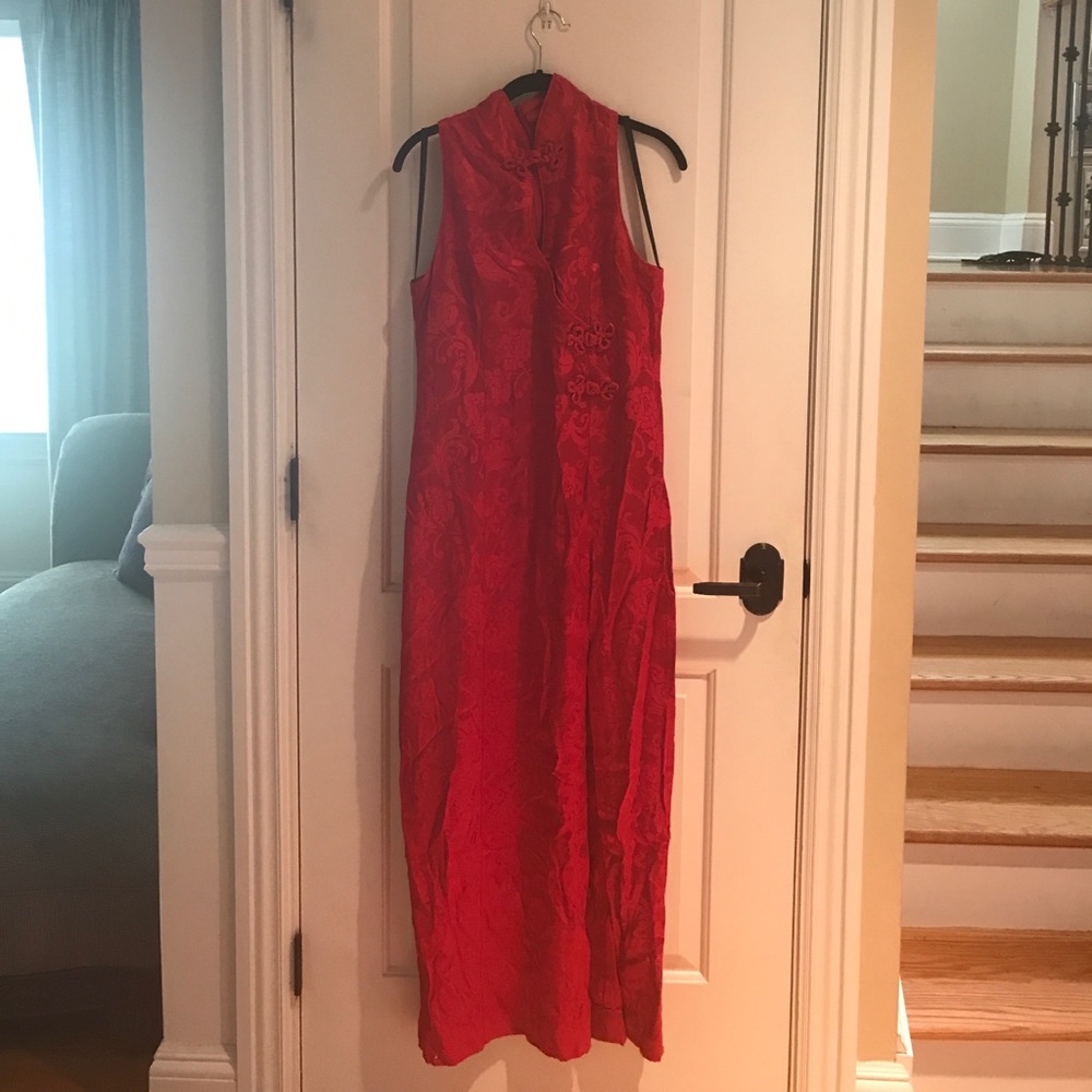 Red oriental gown