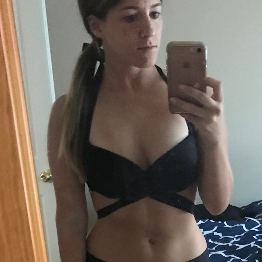 Black wrap around Victoria's secret swim top