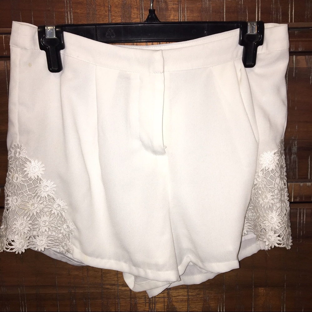 White flowy shorts