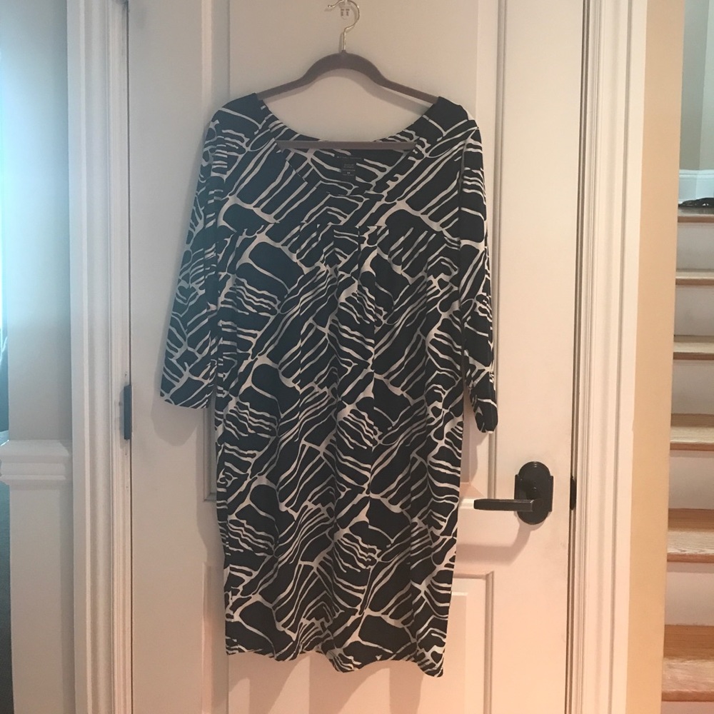 Blue and white cotton dress