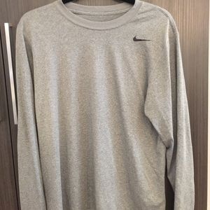 Gray men's Nike long sleeve running shirt