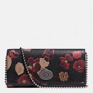 Coach floral wallet chain