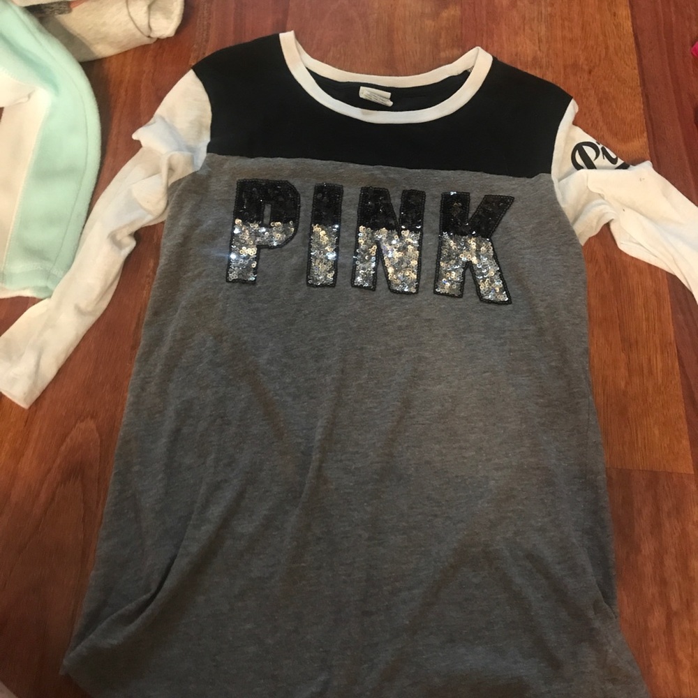 VS PINK baseball color block tee