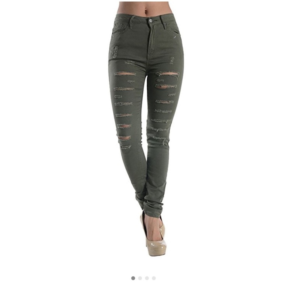 American Bazi Ripped Olive Jeans