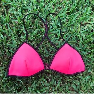 Hot Pink Triangle Bikini Top