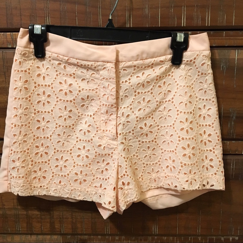 Lacy floral crochet shorts
