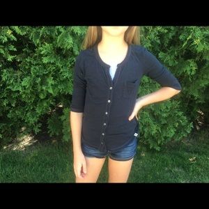 Abercrombie black button up