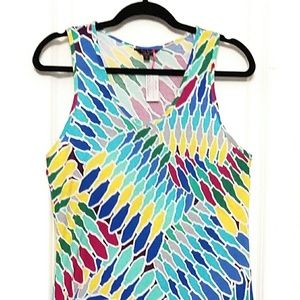 Patty Murillo Yellow Colorful Blue Short Dress