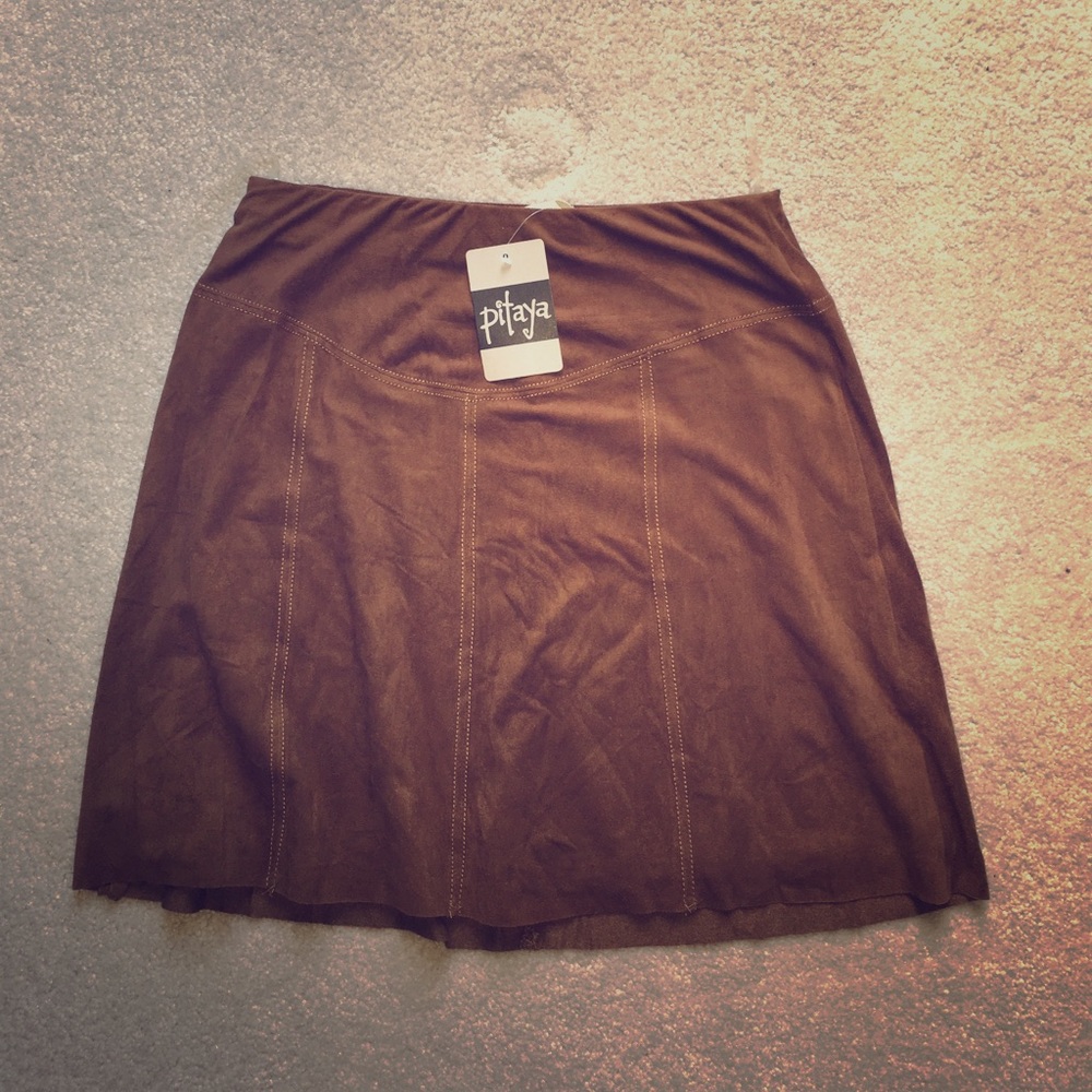 Pitaya suede tan skirt. Medium
