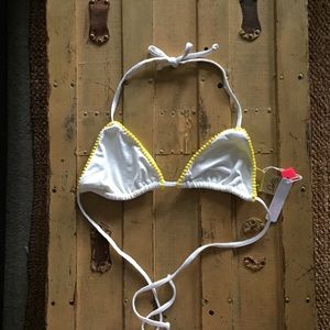 NWT REVOLVE LOLLI SWIM BIKINI TOP WHITE STRING BIKINI TOP M