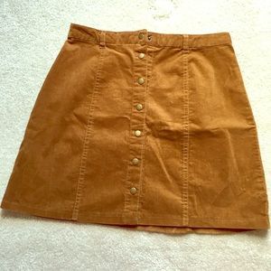 Tan suede button up skirt from Forever 21