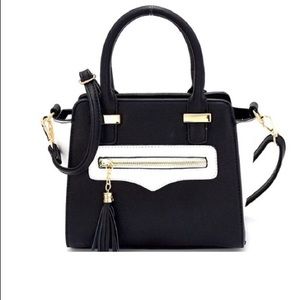 Mini bag black with white sides