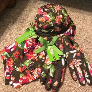 Vera Bradley hat, gloves, scarf