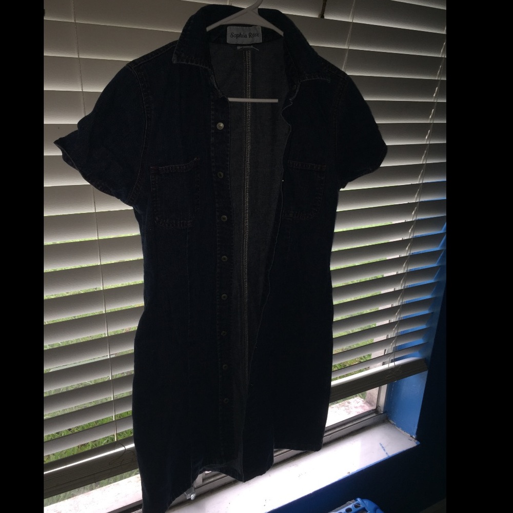 Full jean short sleeve dress 👗.