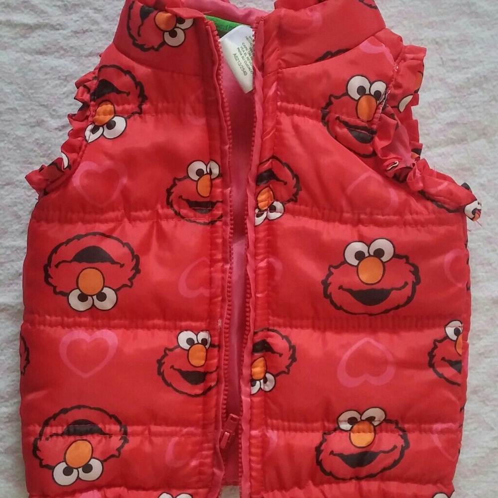 Girls Puffy Elmo Vest