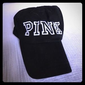 PINK ADJUSTABLE BLACK BALL CAP