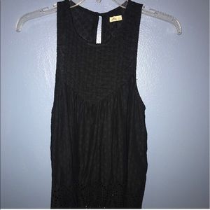 Black patterned tank top.