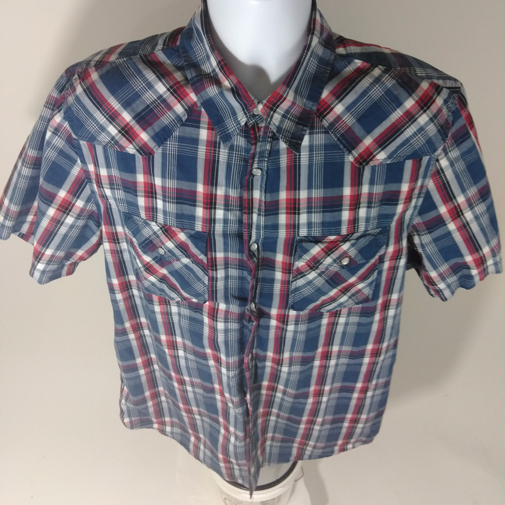 Old NAVY Men's Plaid Checks Short Sleeve Shirt
