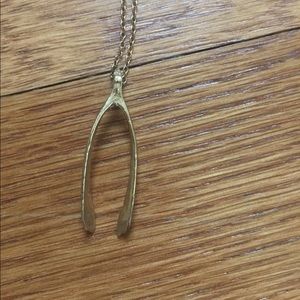 Gold wishbone necklace