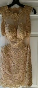 Gold sequin prom/h.c. dress