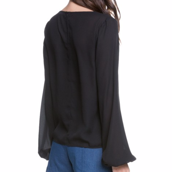 FLASH SALE!! Sheer Long Sleeve Evening Top - Picture 4 of 4
