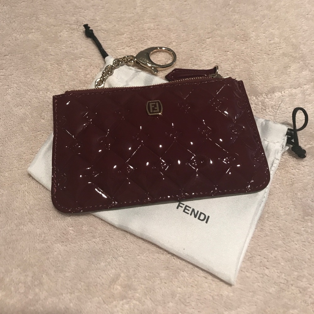NWOT Authentic Fendi Card & Coin Purse w/ Keychain