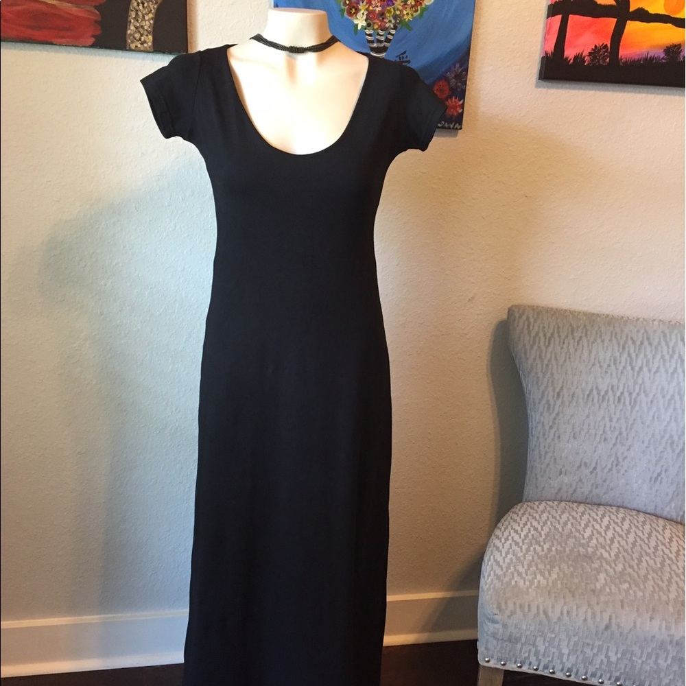 Susana Monaco Vintage 90s black maxi dress