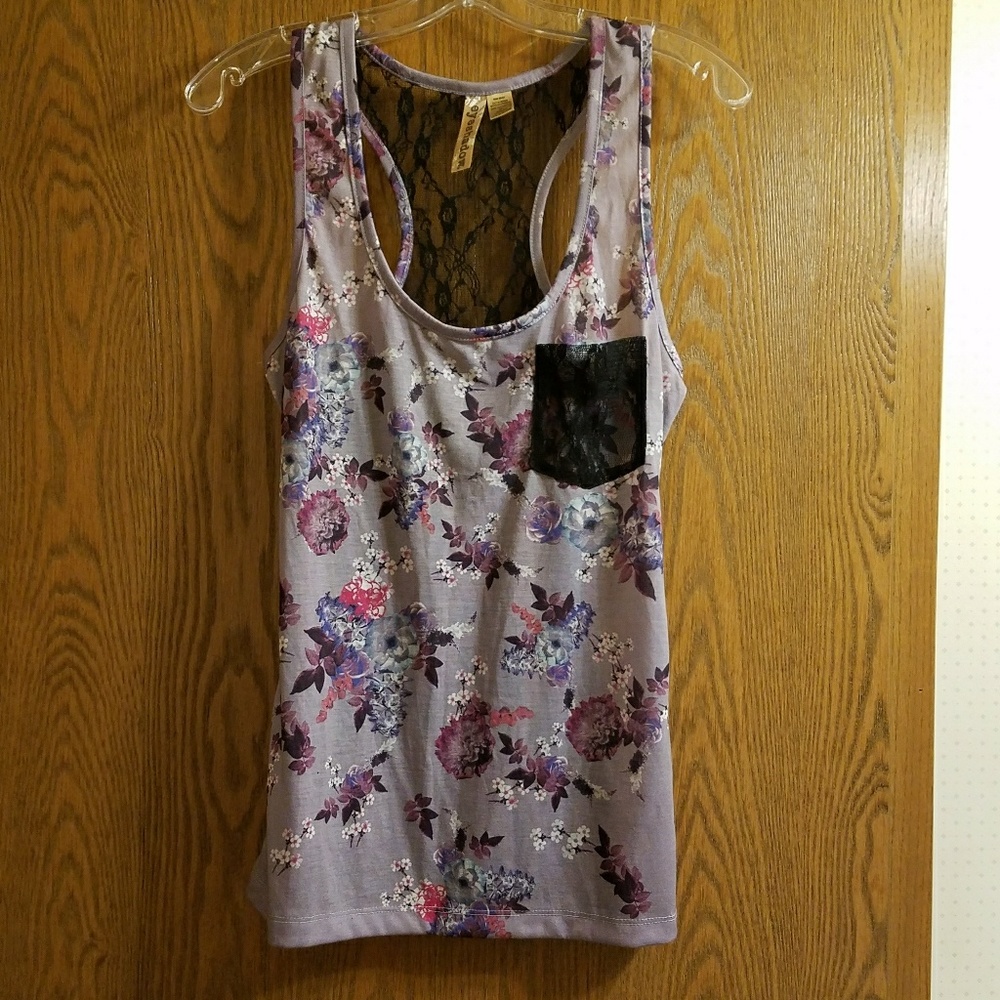Eyeshadow Razorback Floral Tank Top
