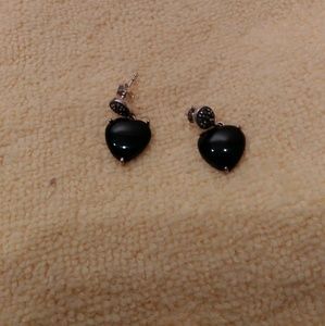 5 for $25 Black heart earrings