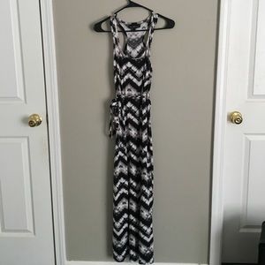 Black and white tie-dye maxi dress. Small.