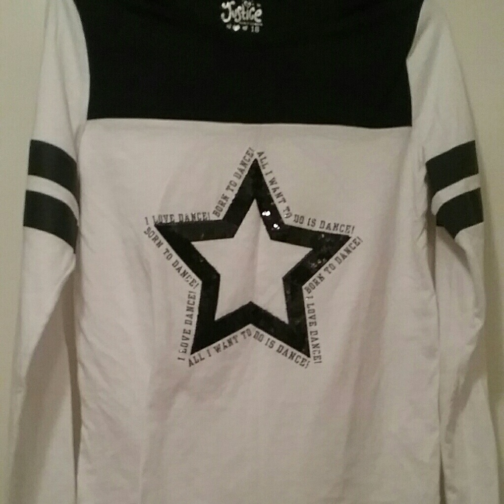 GIRLS PLUS SIZE 18 JUSTICE LONG SLEEVE TEE