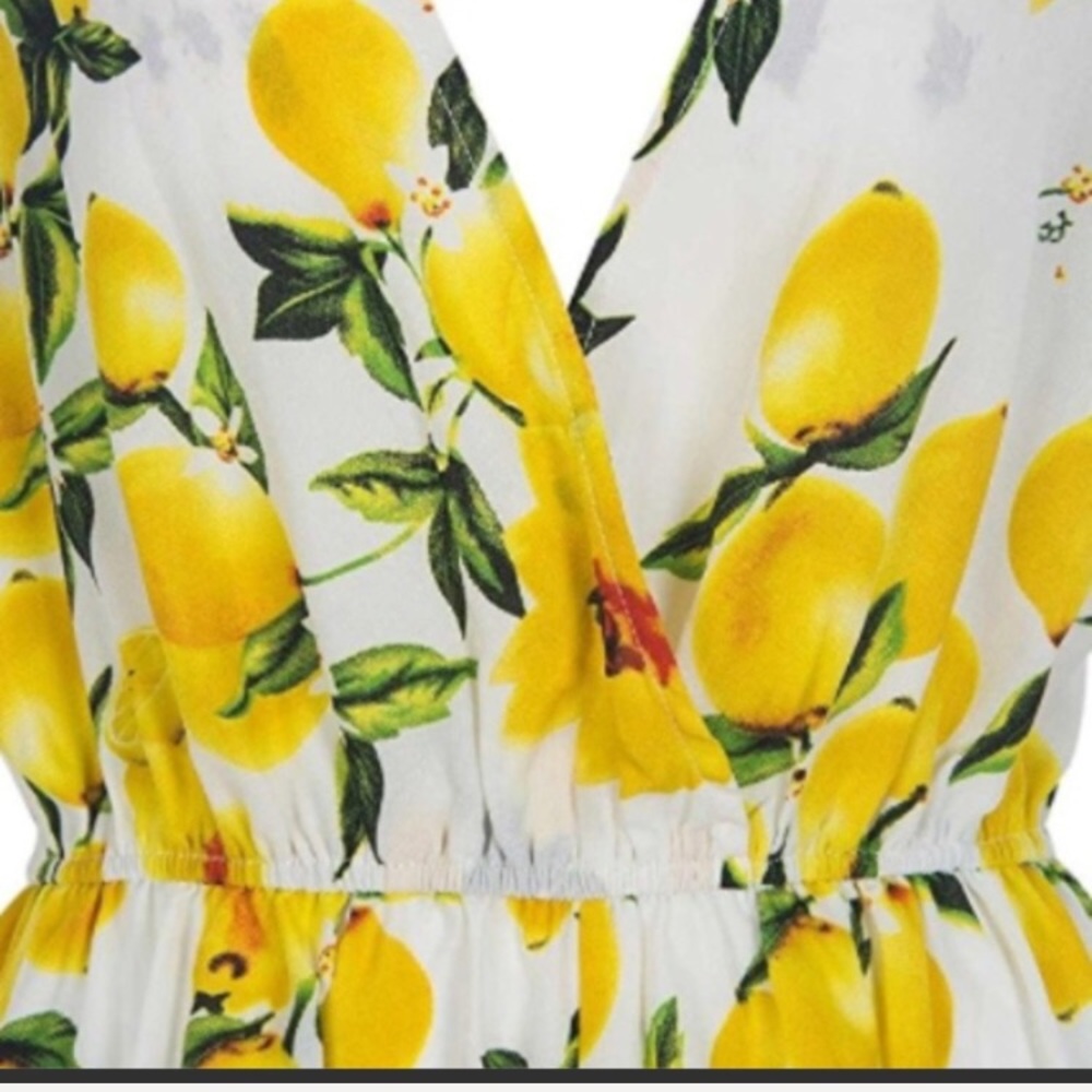  w/tags! Fun and flirty white lemon romper! - Picture 4 of 5