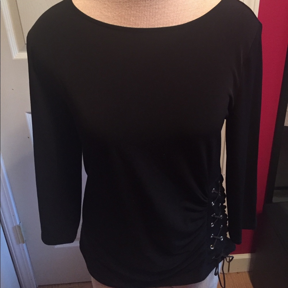 Chico's black long sleeved top sz 0