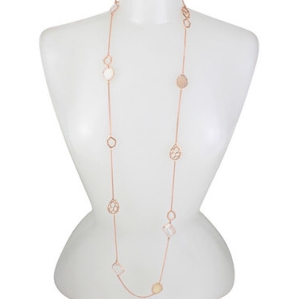 Kenneth Cole Geometric Stone Necklace - Rose Gold