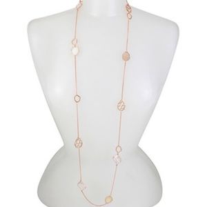 Kenneth Cole Geometric Stone Necklace - Rose Gold