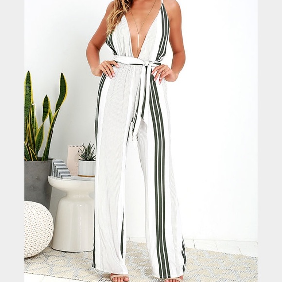 faithfull the brand striped jumpsuit