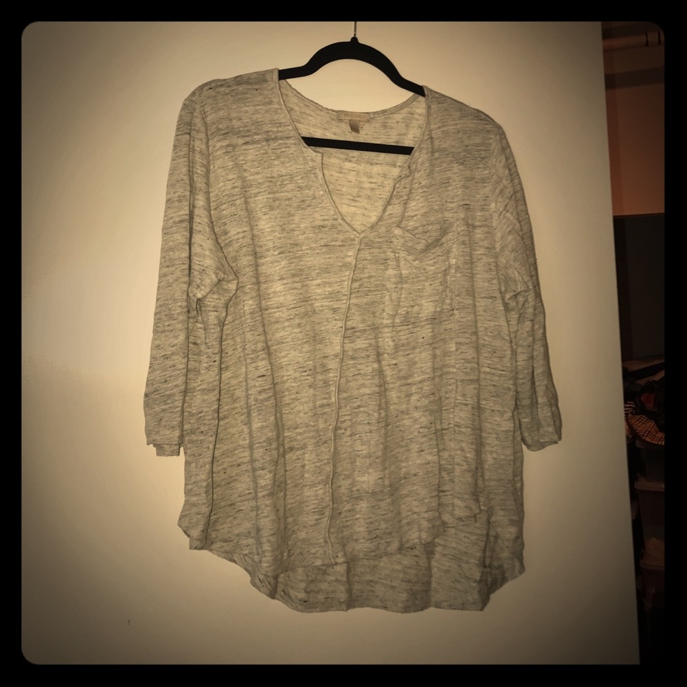 Bordeaux grey three quarter sleeve top