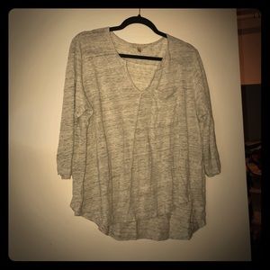 Bordeaux grey three quarter sleeve top